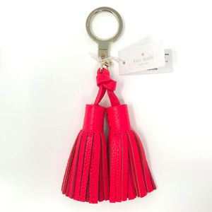 KATE SPADE Red Tassel Gold Hardware Key Ring Fob